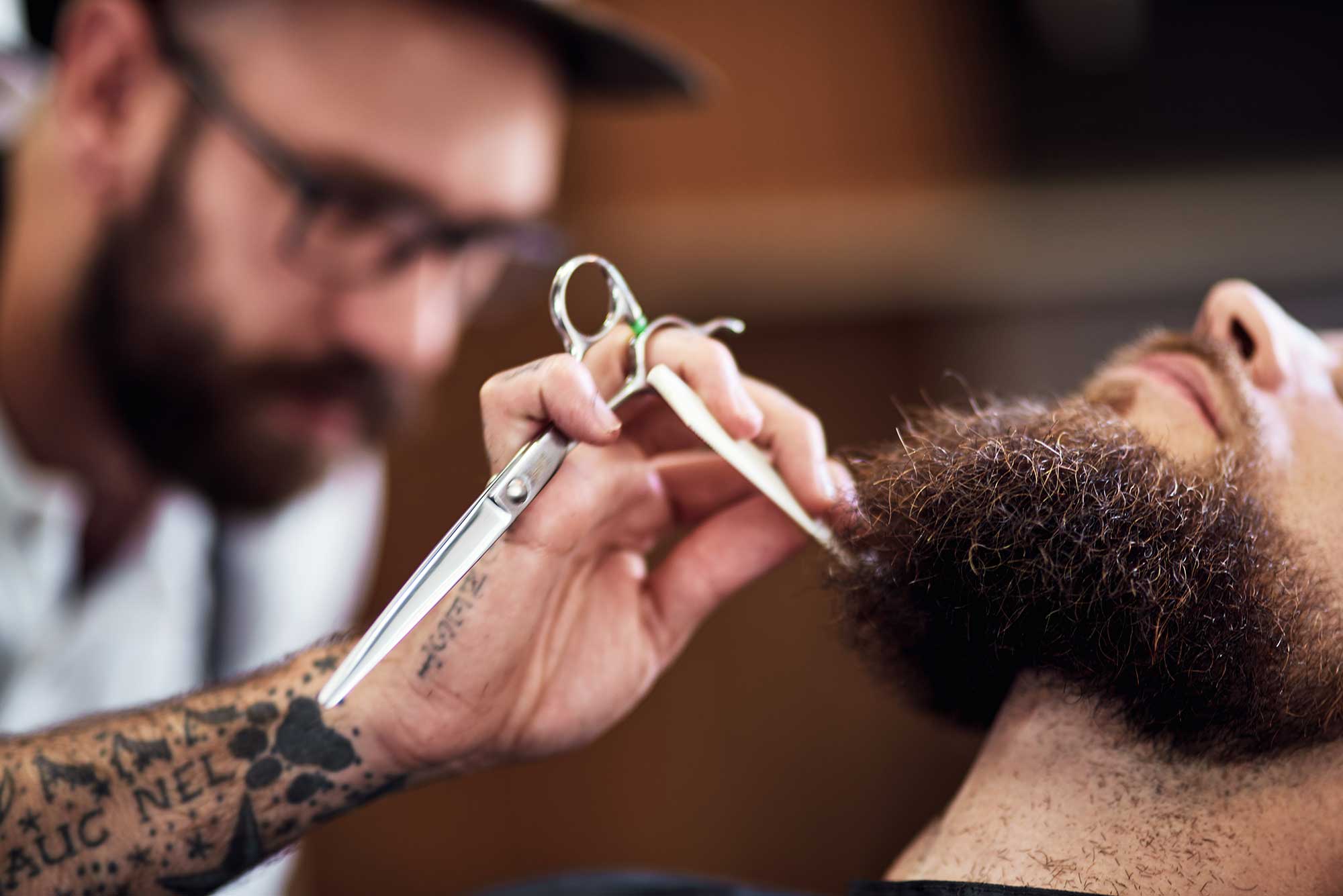 Professional beard grooming service with precise shaping and trimming performed by expert barbers at a Barbershop in Las Vegas, NV.