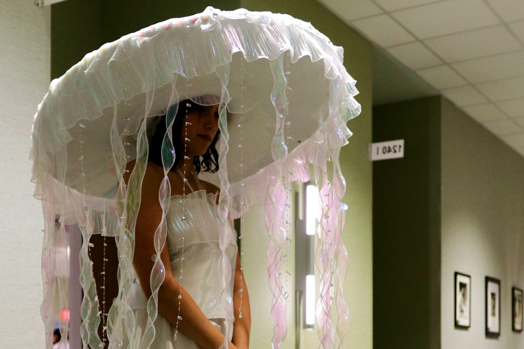 Fashion photography. Jelly fish design.